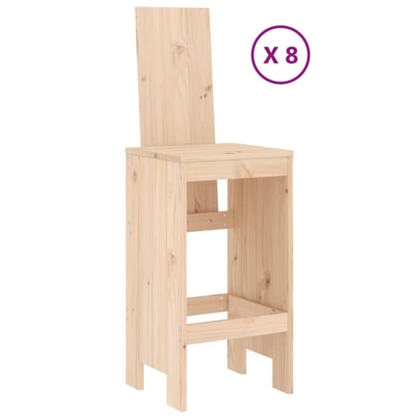 vidaXL Hagebarsett 9 deler heltre furu
