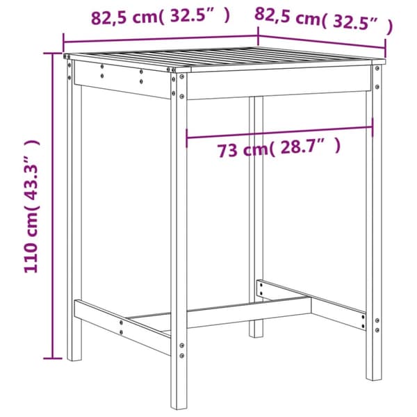 vidaXL Hagebarsett 5 deler honningbrun heltre furu