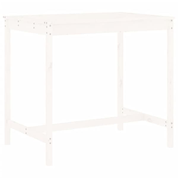 vidaXL Hagebarsett 5 deler hvit heltre furu