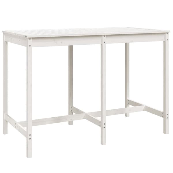 vidaXL Hagebarsett 7 deler hvit heltre furu