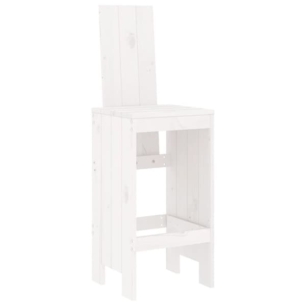 vidaXL Hagebarsett 7 deler hvit heltre furu