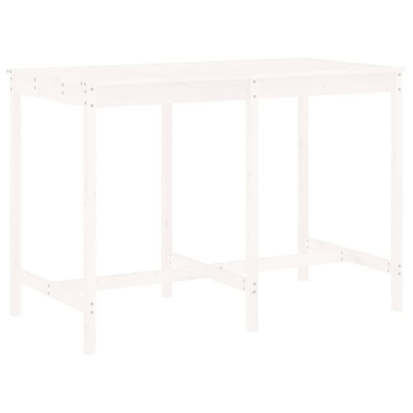 vidaXL Hagebarsett 7 deler hvit heltre furu