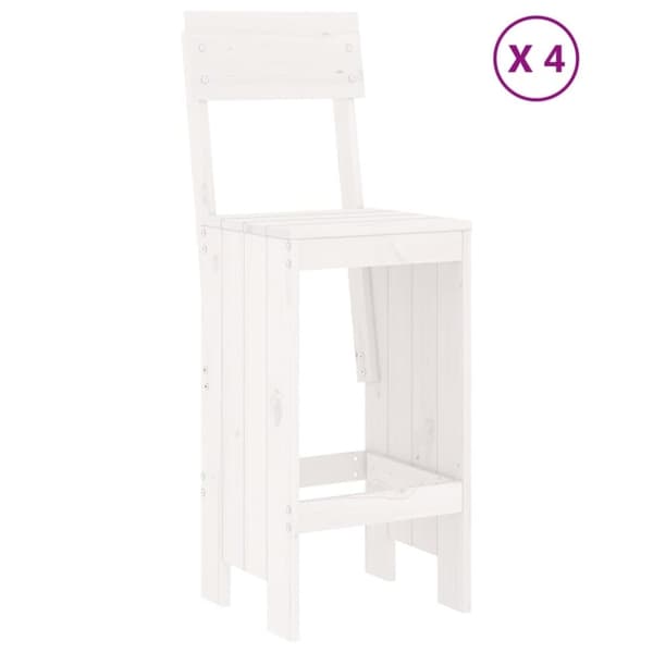 vidaXL Hagebarsett 5 deler hvit heltre furu