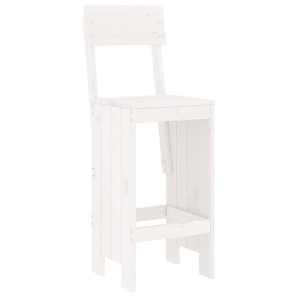 vidaXL Hagebarsett 5 deler hvit heltre furu