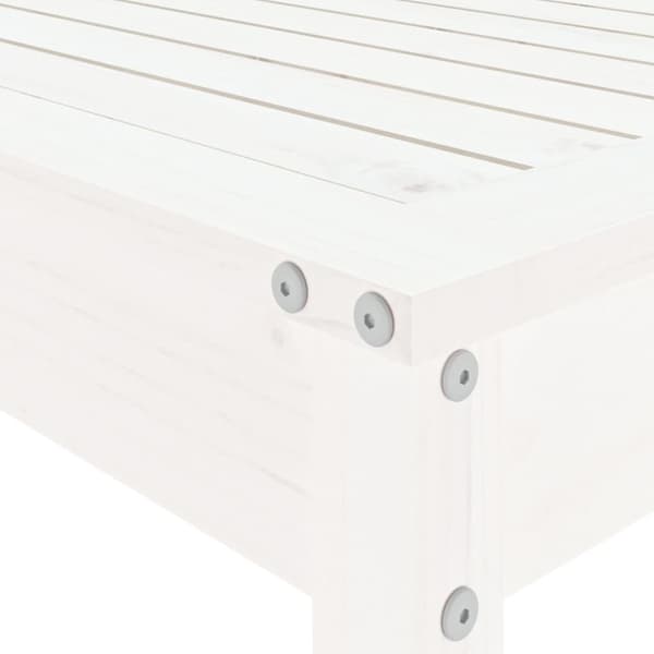 vidaXL Hagebarsett 5 deler hvit heltre furu