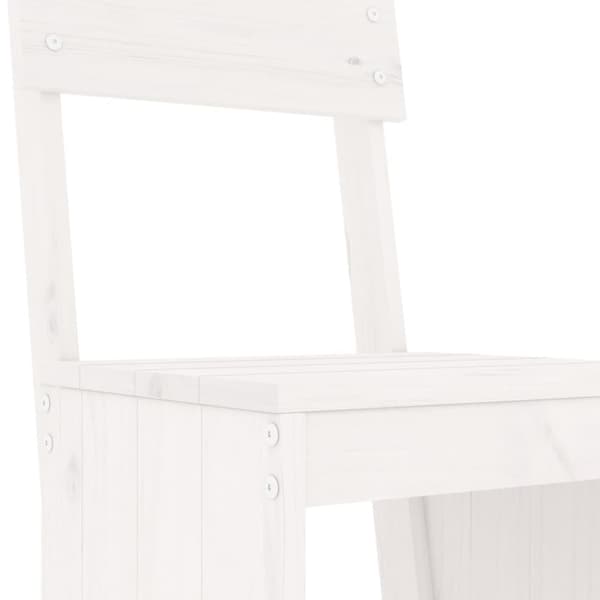 vidaXL Hagebarsett 9 deler hvit heltre furu