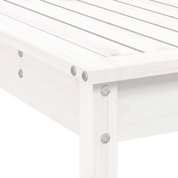 vidaXL Hagebarsett 9 deler hvit heltre furu