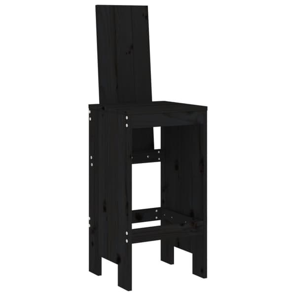 vidaXL Hagebarsett 3 deler svart heltre furu