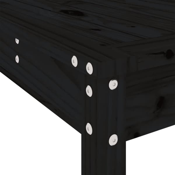 vidaXL Hagebarsett 3 deler svart heltre furu