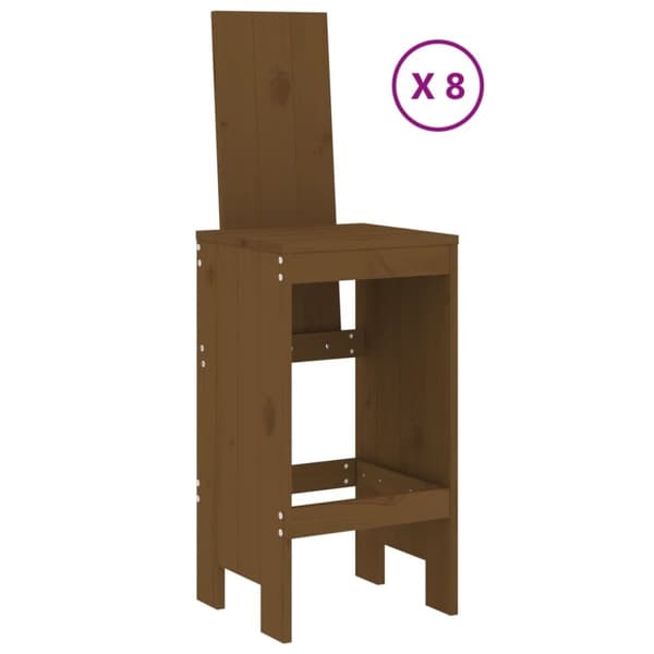 vidaXL Hagebarsett 9 deler honningbrun heltre furu
