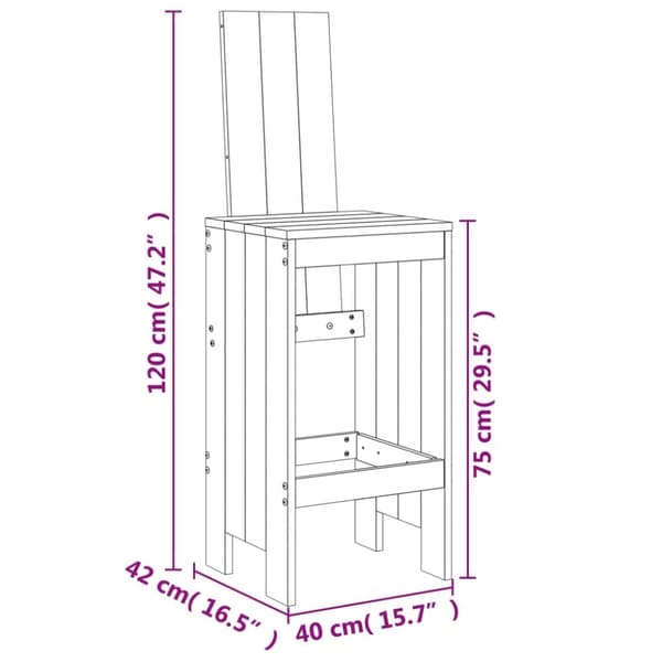 vidaXL Hagebarsett 7 deler honningbrun heltre furu