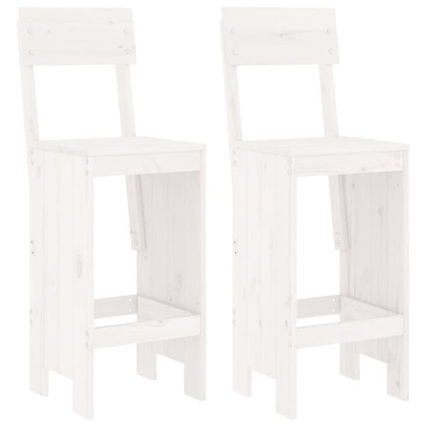 vidaXL Hagebarsett 3 deler hvit heltre furu