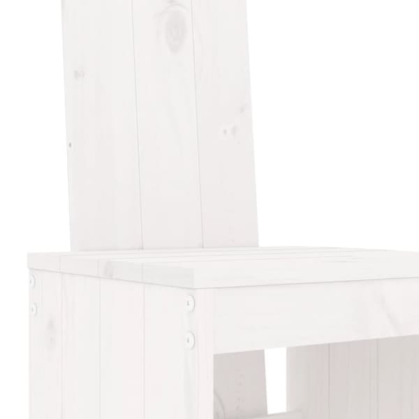 vidaXL Hagebarsett 9 deler hvit heltre furu