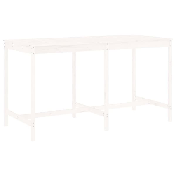 vidaXL Hagebarsett 9 deler hvit heltre furu