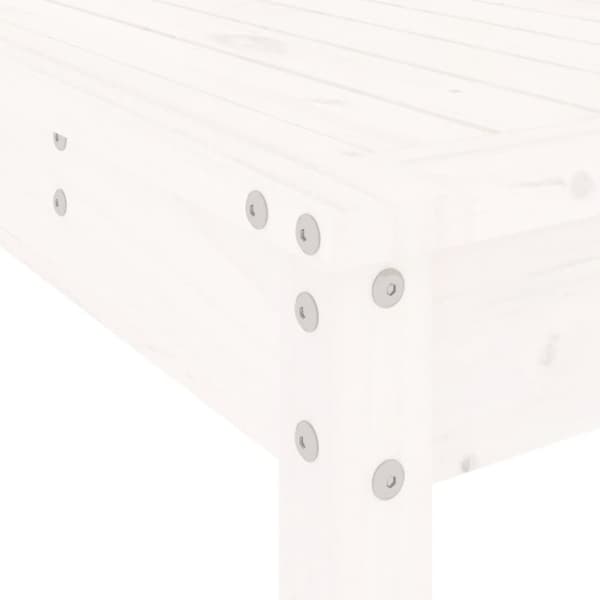 vidaXL Hagebarsett 9 deler hvit heltre furu