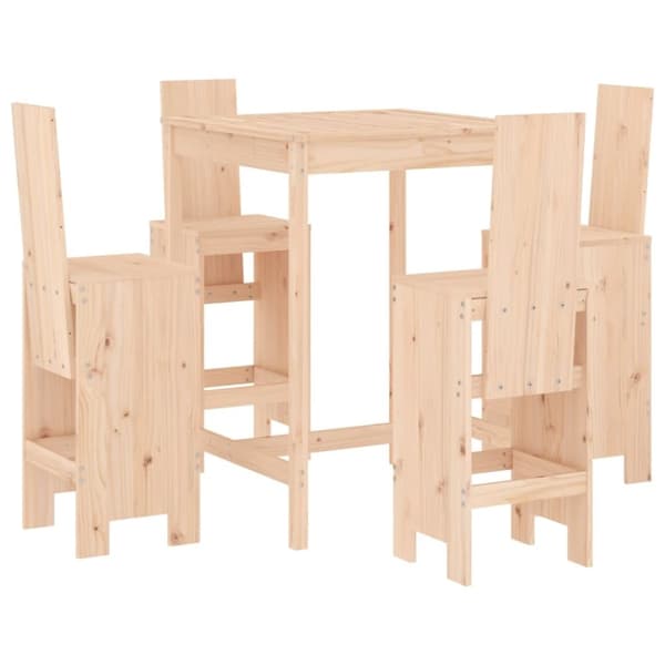 vidaXL Hagebarsett 5 deler heltre furu