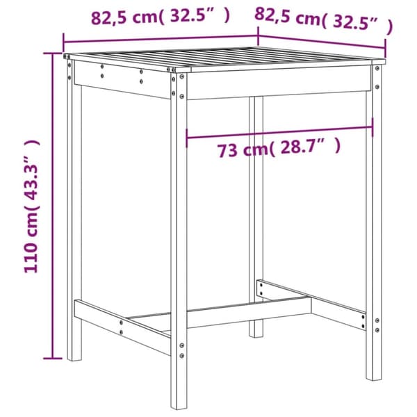 vidaXL Hagebarsett 5 deler svart heltre furu