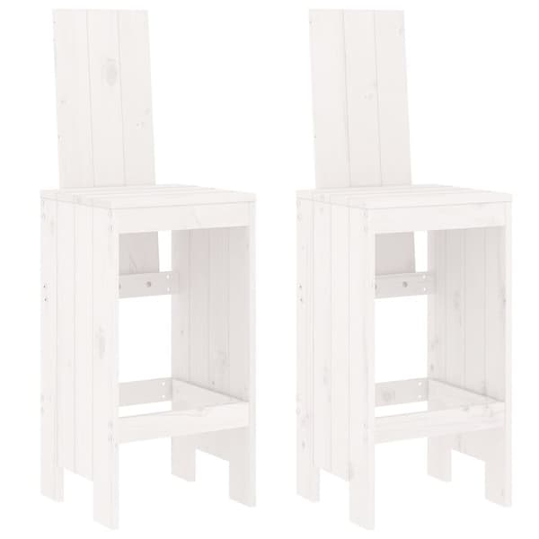 vidaXL Hagebarsett 3 deler hvit heltre furu