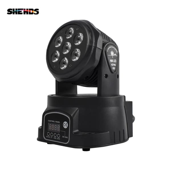 LED Vask Moving Head Belysning, 7x18W RGBWA+UV, 7x12W RGBW
