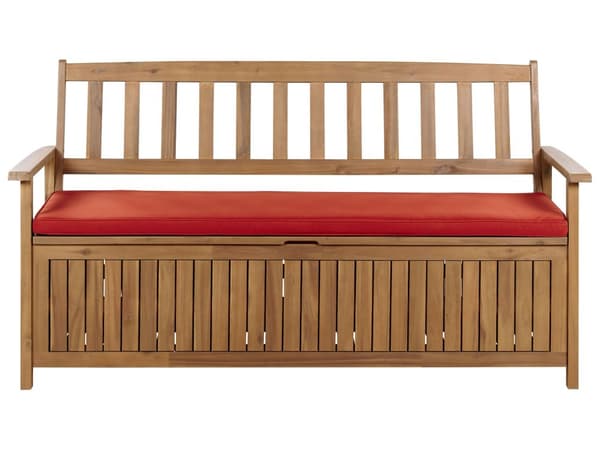 Sittdyna för utomhusbruk Röd Polyester Vattenavvisande Bänkdyna 45 x 148 cm Trädgård