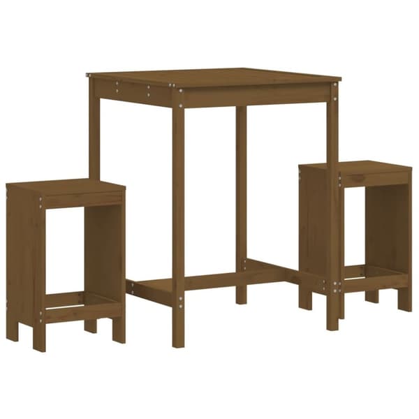 vidaXL Hagebarsett 3 deler honningbrun heltre furu