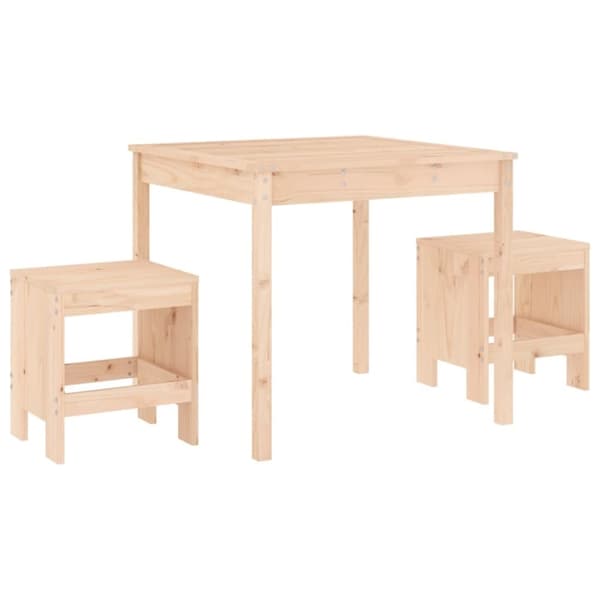 vidaXL Caféset 3 delar massiv furu