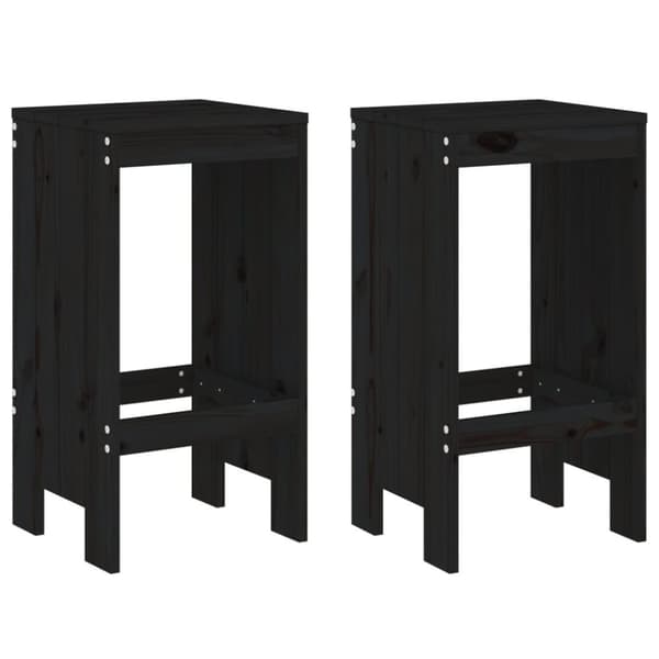 vidaXL Hagebarsett 3 deler svart heltre furu