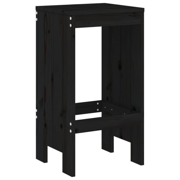 vidaXL Hagebarsett 3 deler svart heltre furu