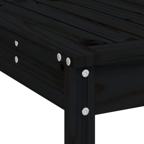 vidaXL Hagebarsett 3 deler svart heltre furu