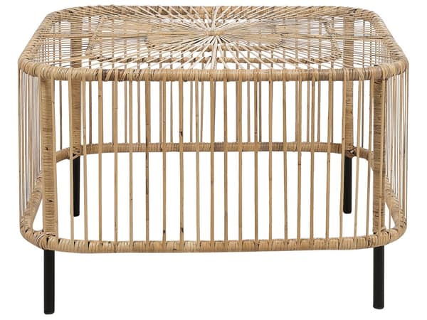4-seters sofasett Rotting Lys beige 2-seters sofa 2 stoler 3 bord Sitteputer i bomull Bohemsk stil Hagemøbler Terrasse Balkong Sofagruppe