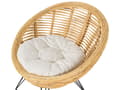 Miniatyrbilde 11 av 11: 3-seters sofasett Naturlig rotting Lys beige bomullspute Medium Resistance Innendørs Utendørs Boho-stil Hage uteplass Balkong