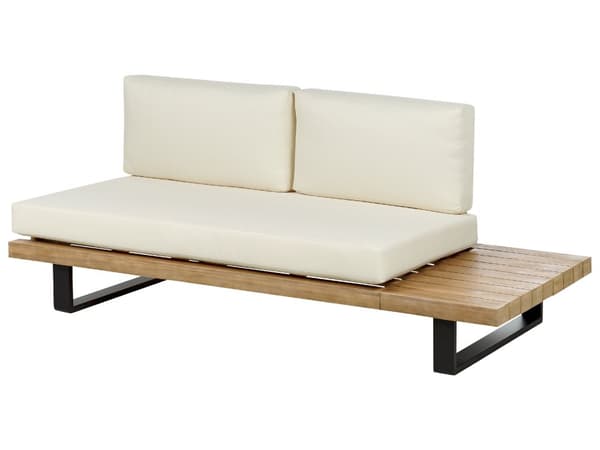Hagesett med Hjørnesofa Off-White lyst tre 5-seters nedsenket sete med salongbord