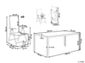Miniatyrbilde 3 av 11: 7-delt hagespisesett Beige pulverlakkert aluminiumsramme og spisebord i textilene med 6 sammenleggbare stoler Moderne design