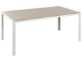 Miniatyrbilde 5 av 11: 7-delt hagespisesett Beige pulverlakkert aluminiumsramme og spisebord i textilene med 6 sammenleggbare stoler Moderne design