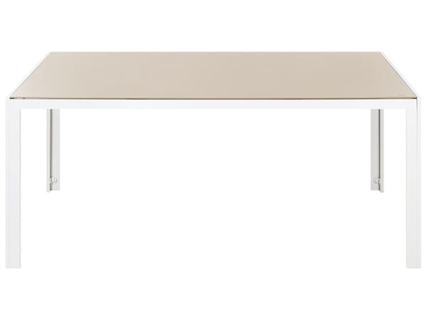 7-delt hagespisesett Beige pulverlakkert aluminiumsramme og spisebord i textilene med 6 sammenleggbare stoler Moderne design