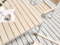 Miniatyrbilde 4 av 11: 7-delt Hagespisesett Lyst Plasttre og hvitt aluminium 6 stoler Rustbestandig UV-bestandig