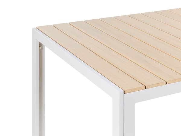 7-delt Hagespisesett Lyst Plasttre og hvitt aluminium 6 stoler Rustbestandig UV-bestandig