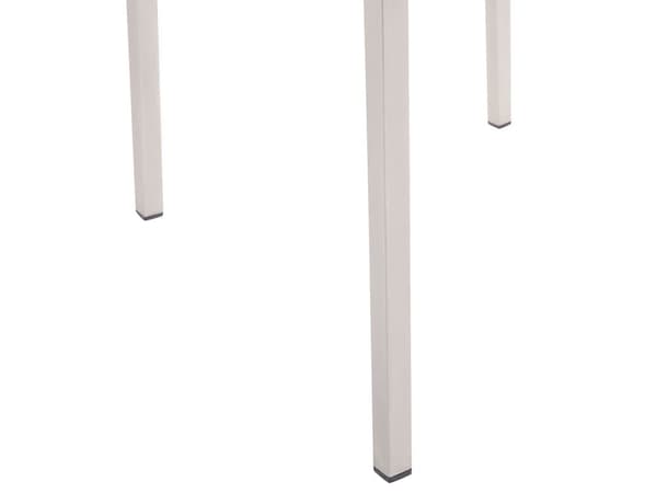 Hagespisesett Hvit bordplate Glass Rustfritt stål Ramme Beige Sett med 6 stoler Textilene Moderne utendørs stil