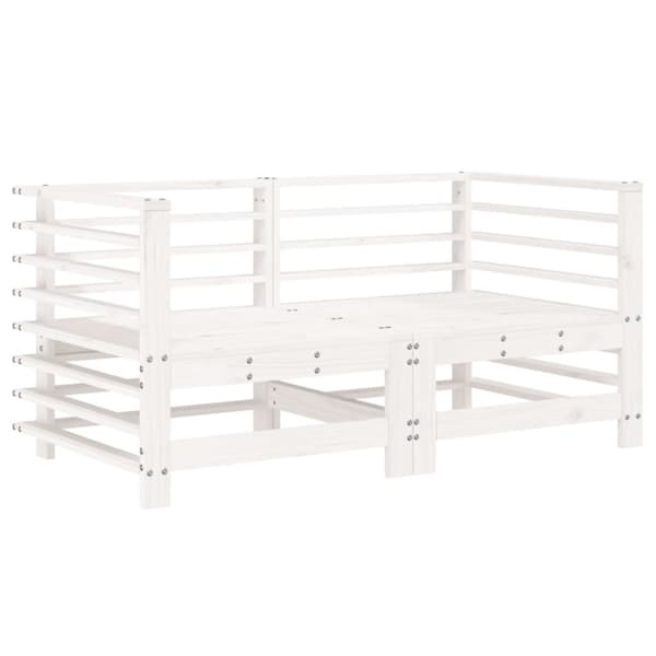 vidaXL Hagesofagruppe 7 deler hvit heltre furu