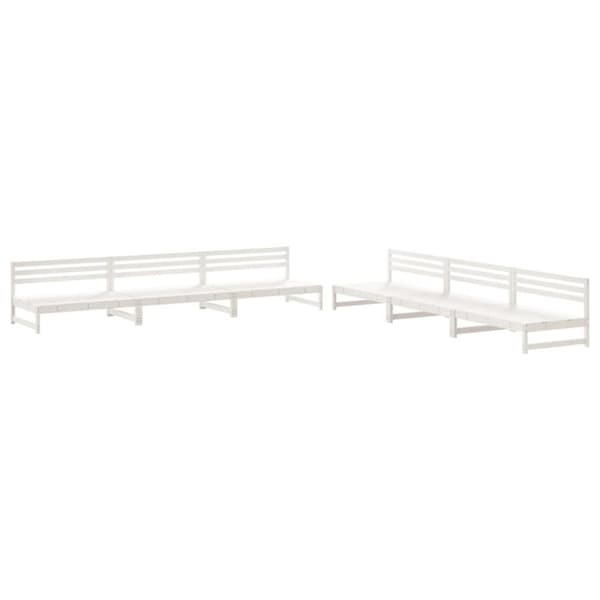 vidaXL Hagesofagruppe 6 deler hvit heltre furu