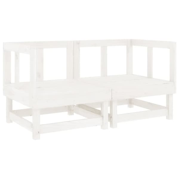 vidaXL Hagesofagruppe 7 deler hvit heltre furu