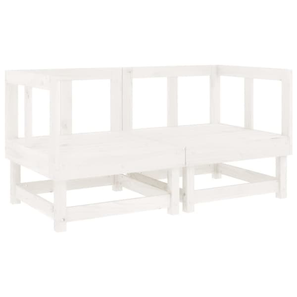 vidaXL Hagesofagruppe 6 deler hvit heltre furu