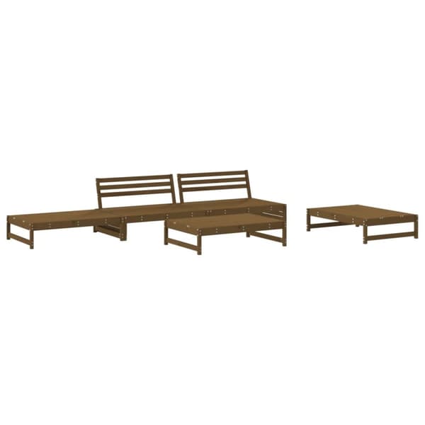 vidaXL Hagesofagruppe 5 deler honningbrun heltre furu