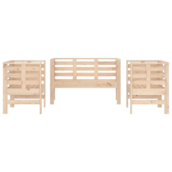 vidaXL Hagesofagruppe 3 deler heltre furu