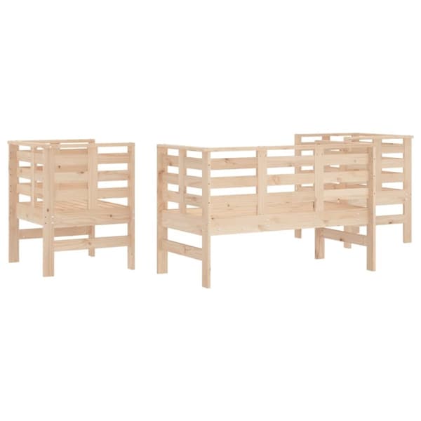 vidaXL Hagesofagruppe 3 deler heltre furu