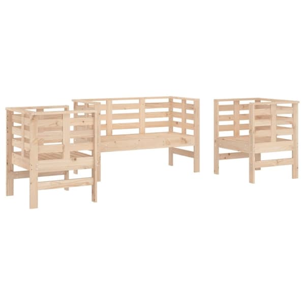 vidaXL Hagesofagruppe 3 deler heltre furu