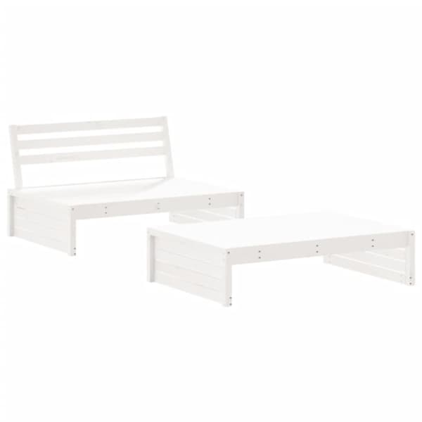vidaXL Hagesofagruppe 2 deler hvit heltre furu