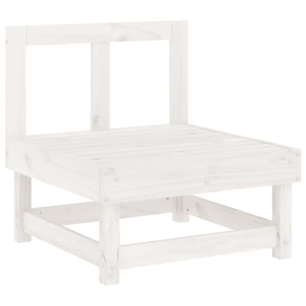 vidaXL Hagesofagruppe 7 deler hvit heltre furu