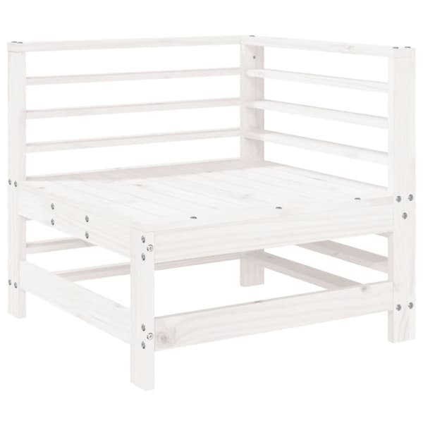vidaXL Hagesofagruppe 4 deler hvit heltre furu