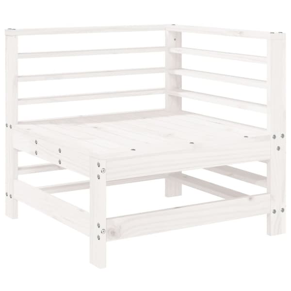 vidaXL Hagesofagruppe 6 deler hvit heltre furu